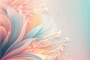 Wall Mural -  a colorful abstract background with a large flower on it's side and a blue and pink background with a white flower on top of the bottom and bottom of the image is a light blue., ai, Generative