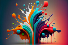 Splash 3d Poster Modern Background. Liquid Forms