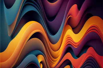 Wall Mural - abstract color 3D paper art illustration poster