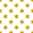 sheriff's gold star on a white background, seamless pattern. vector.