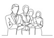 © OneLineStock - continuous line drawing business team  collective - PNG image with transparent background