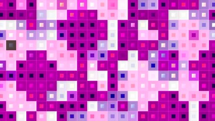Aufkleber - Colorful computer squares blink and appear. Motion. Colorful squares with dots blink in computer retro style. Retro game with squares flashing on white background