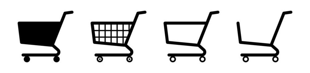 Sticker - Shopping cart icon set