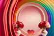 Hintergrund mit Platzhalter für Valentinstag in Regenbogenfarben für Homosexuelle - Ai generiert