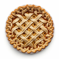 Wall Mural - Delicious Apple Pie on a White Background