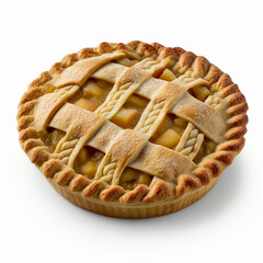 Wall Mural - Delicious Apple Pie on a White Background