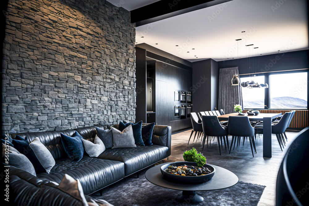 Elegant living room. Modern, minimalist, simple interior design ... - Simple Elegant Minimalist Penthouse Interior Design