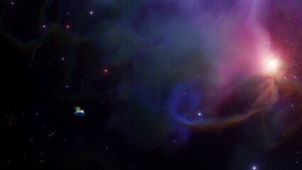 Wall Mural - abstract nebula space galaxy, traveling into deep space dark blue space nebula galaxy