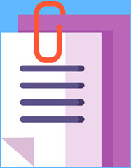 Poster - Document vector icon isolated sheet. File copy sign for web and application. Office paper document page, flat page with lines. Publication with written information. Documentation or article writing