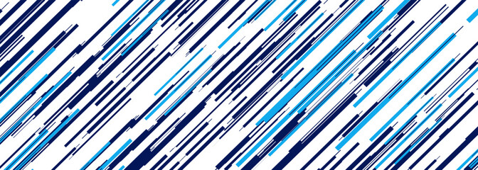 Poster - Abstract modern sports wide banner design with diagonal blue and white striped shapes. Vector illustration