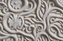 White Wooden Textures With Decorative Carving And Fine Detailing