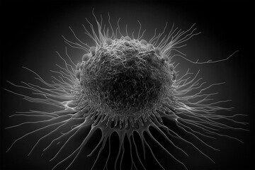 Wall Mural - Growing cancer cell SEM image. Generative AI