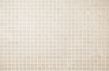 Wall Mural - Cream light ceramic wall chequered and floor tiles mosaic background in bathroom. Simple seamless abstract surface clean.