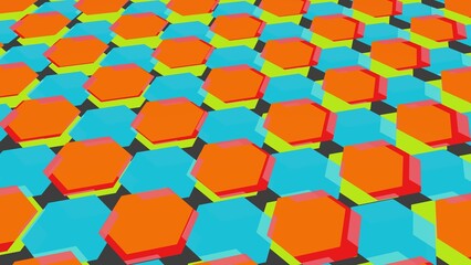 Poster - Abstract screensaver from hexagons. Screensaver or decoration.