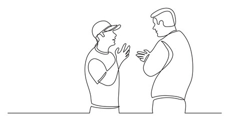 Poster - two standing men talking arguing - png image with transparent background