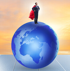 Wall Mural - Businessman on top of the world