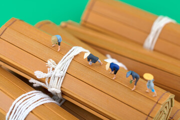 Poster - Miniature creative bamboo slips for labor production