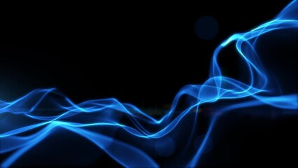 Poster - Blue wave abstract background digital line and dots connect, Technology network connections background concept