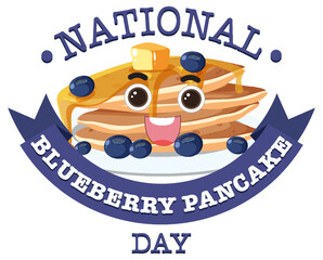 Canvas Print - National Blueberry Pancake Day Banner