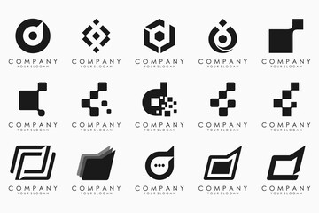 abstract letter D logo icon set. design for business of luxury, elegant, simple.