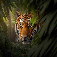 Wall Mural - tiger in the jungle