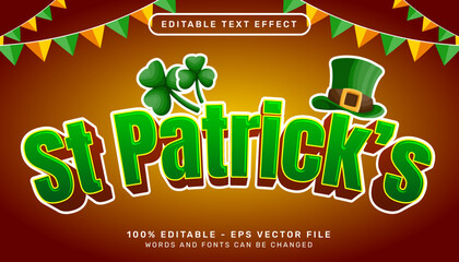 Poster - st patrick's day 3d text effect and editable text effect whit st patrick's day element