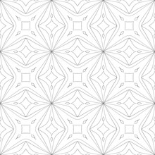 Mandala Seamless Black Line Pattern Background