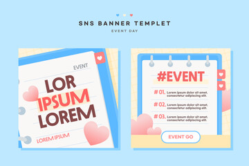 Sticker - Couple Family Event Day SNS Banner Set
