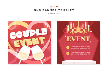 Canvas Print - Couple Family Event Day SNS Banner Set
