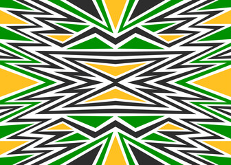 Poster - abstract background with colorful triangle and zigzag lines pattern. mosaic tile pattern