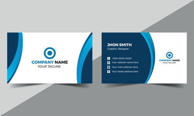 abstract black business card design with blue shade Business card design template Clean professional business card template Modern Business Card - Creative and Clean Business Card Template