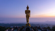 Buddha Standing On A Mountain Wat Phra That Khao Noi, Nan Province, Thailand