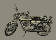 Hand Drawn Classic Motorcycle Vector Illustration