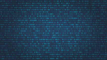Binary Code on blue background. Abstract illustration.