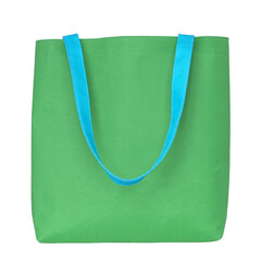 Wall Mural - Green shopping fabric bag isolated with clipping path for mockup