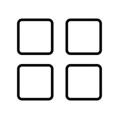 Poster - Menu buttons line icon. Tiles, slider, settings, centering, alignment, application, control panel, check list, app, align. Technology concept. Vector line icon on white background