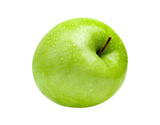 Fototapeta Kawa jest smaczna - Green apple with water drop on transparent png