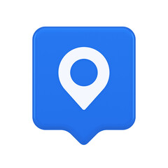 Poster - gps map pin location service button application direction distance pointer 3d realistic speech bubbl
