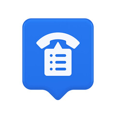 Poster - Call phone book contact list button cyberspace friends information communication 3d speech bubble icon