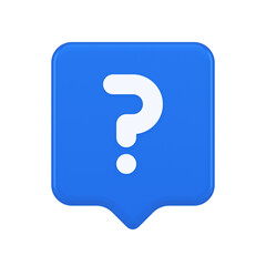 Poster - Question mark button advise attention answer FAQ point internet info support 3d speech bubble icon