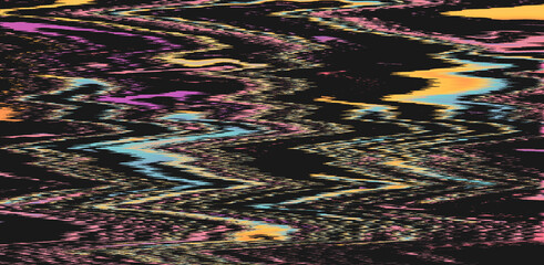 Aufkleber - Abstract glitched background with digital noise artifacts. Screen showing video tape with damage.