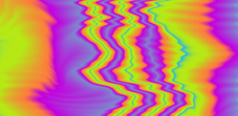 Poster - Abstract neon background with colorful leaks in psychedelic style.
