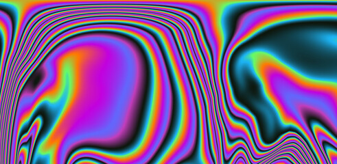 Aufkleber - Neon holographic background with rainbow strains and leaks. Lomography effect.