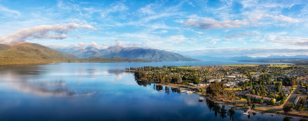 Poster - D NZ Te Anau Water Mt Lyall right pan