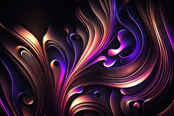 Wall Mural - Abstract Neon Wavy Wallpaper