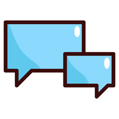 Canvas Print - speech bubble color outline icon