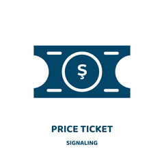 Poster - price ticket vector icon from signaling collection. price filled flat symbol for mobile concept and web design. Black coupon glyph icon. Isolated sign, logo illustration. Vector graphics.