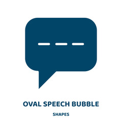 Wall Mural - oval speech bubble vector icon from shapes collection. blank filled flat symbol for mobile concept and web design. Black empty glyph icon. Isolated sign, logo illustration. Vector graphics.