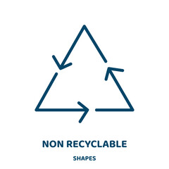 Poster - non recyclable vector icon from shapes collection. recycle filled flat symbol for mobile concept and web design. Black eco glyph icon. Isolated sign, logo illustration. Vector graphics.