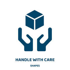 Poster - handle with care vector icon from shapes collection. handle filled flat symbol for mobile concept and web design. Black care glyph icon. Isolated sign, logo illustration. Vector graphics.